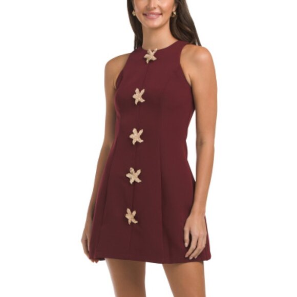 WHITE CLOSET Sleeveless Floral Hardware Mini Dress - Picture 3 of 4